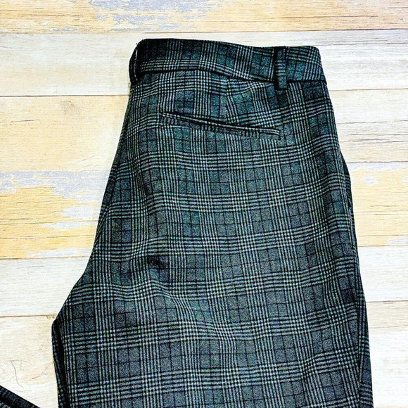 HILARY RADLEY Grey Plaid Straight-Leg Dress Pants | Size 10 * - Picture 3 of 8
